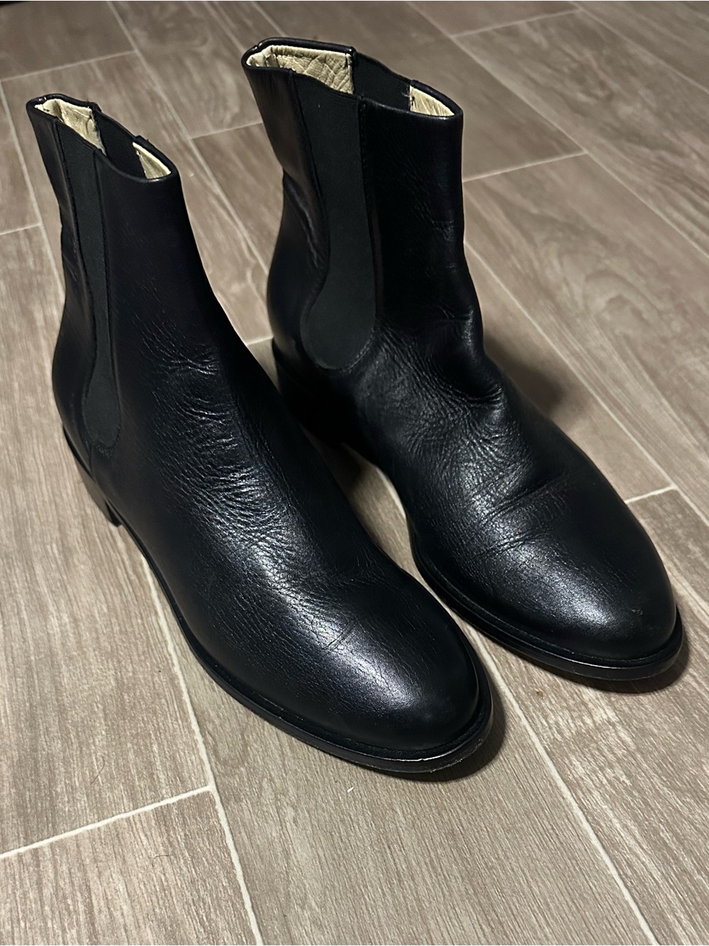 Men's Black Leather Chukka Boots - Classic Slip-On Style